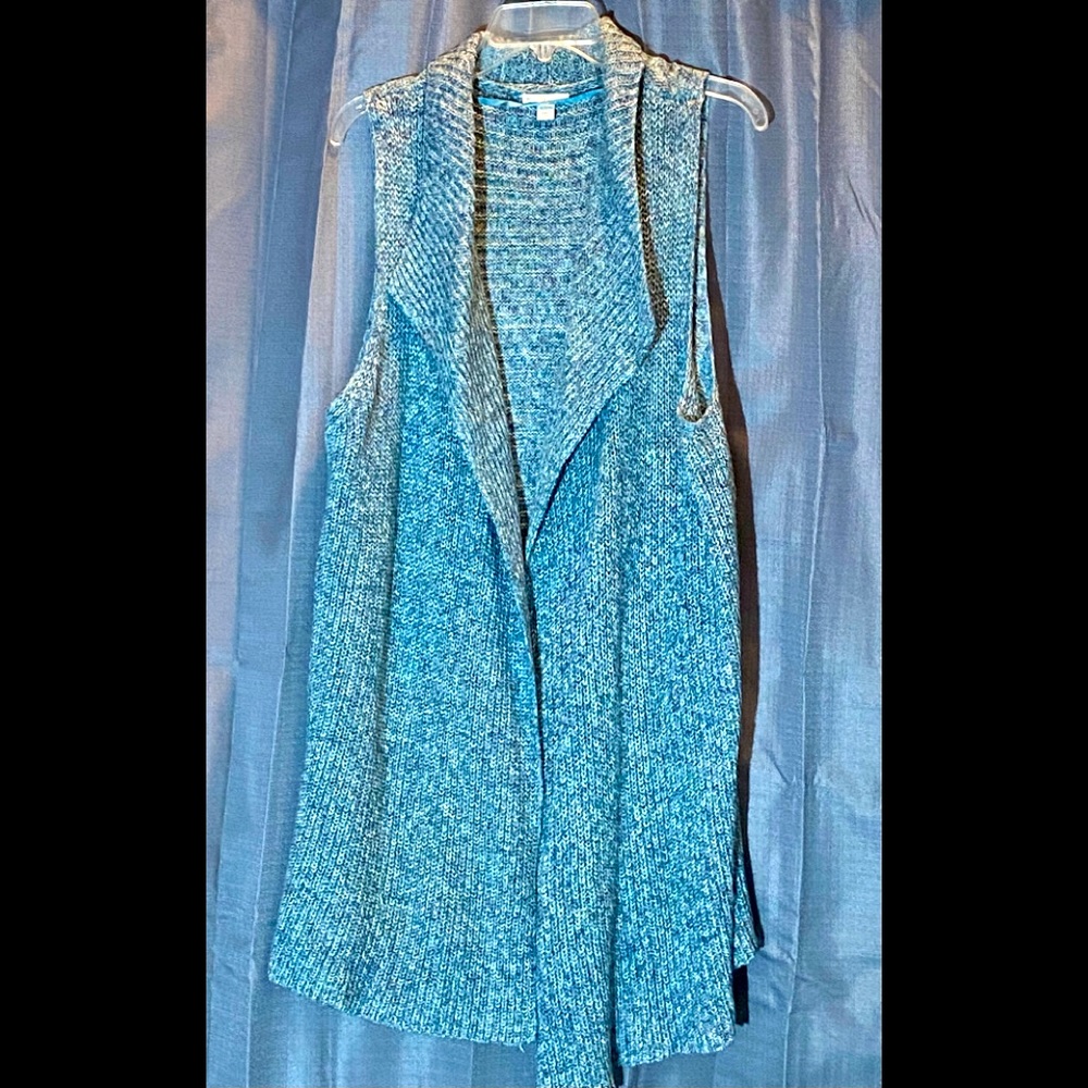 Womens teal, navy, sea foam open front long cardigan sweater